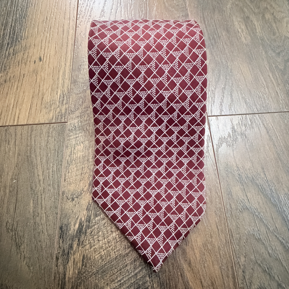 Givenchy Vintage 100% silk neck ties Old Money Classic style ties red cream - Picture 8 of 8